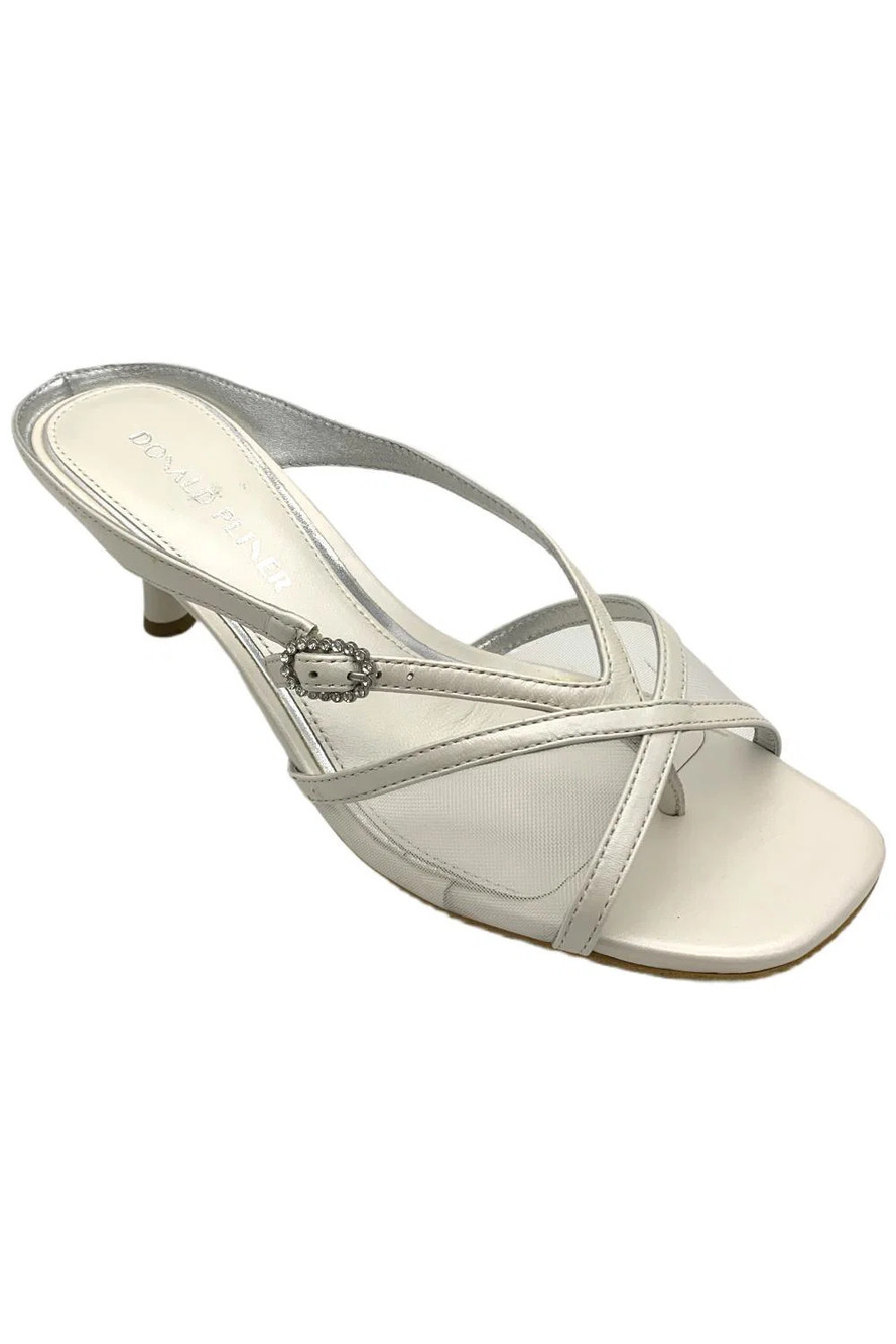 Donald Pliner Women's Remixx Slide Heels Pearl Nylon Mesh - Medium